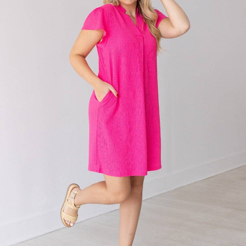 The Nicole Dress, Hot Pink