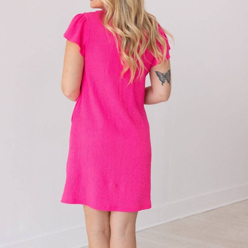 The Nicole Dress, Hot Pink