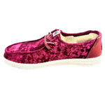 Hey Dude Wendy Crushed Velvet - Burgundy