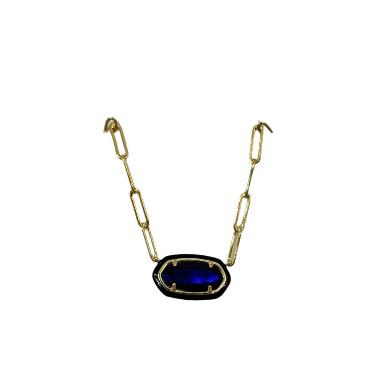 Kendra Scott Elisa Enamel Paperclip Necklace - Gold