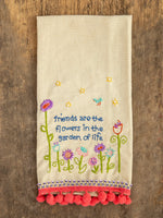 Natural Life Friends Are Flowers Tea Towel