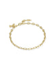 Gold chain bracelet on a white background
