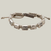 Tan cord bracelet with square charms