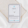 Necklace card with 'Jesus Loves You' message on a white background