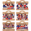 Set of patriotic-themed bracelets on display cards with 'Made in China' label.