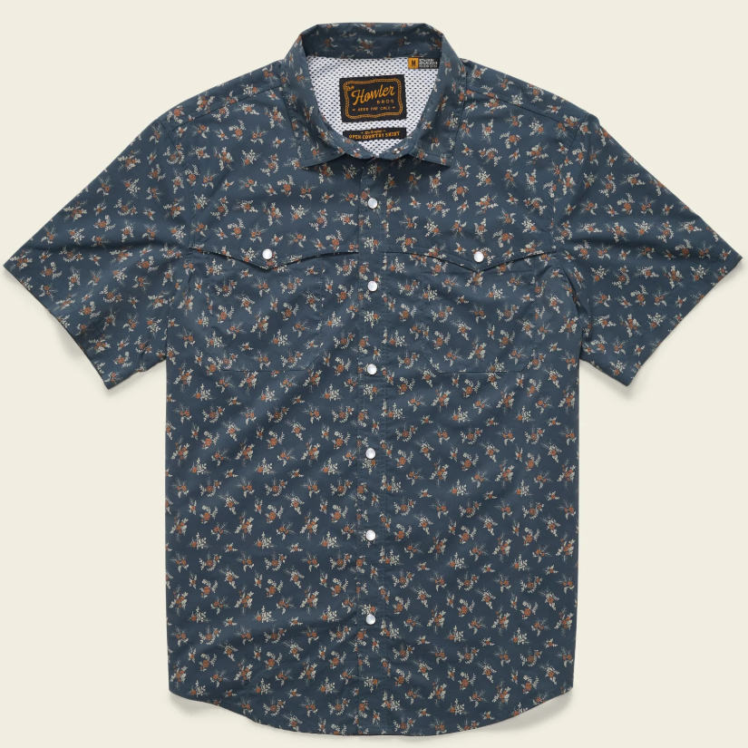 Floral patterned shirt on a beige background