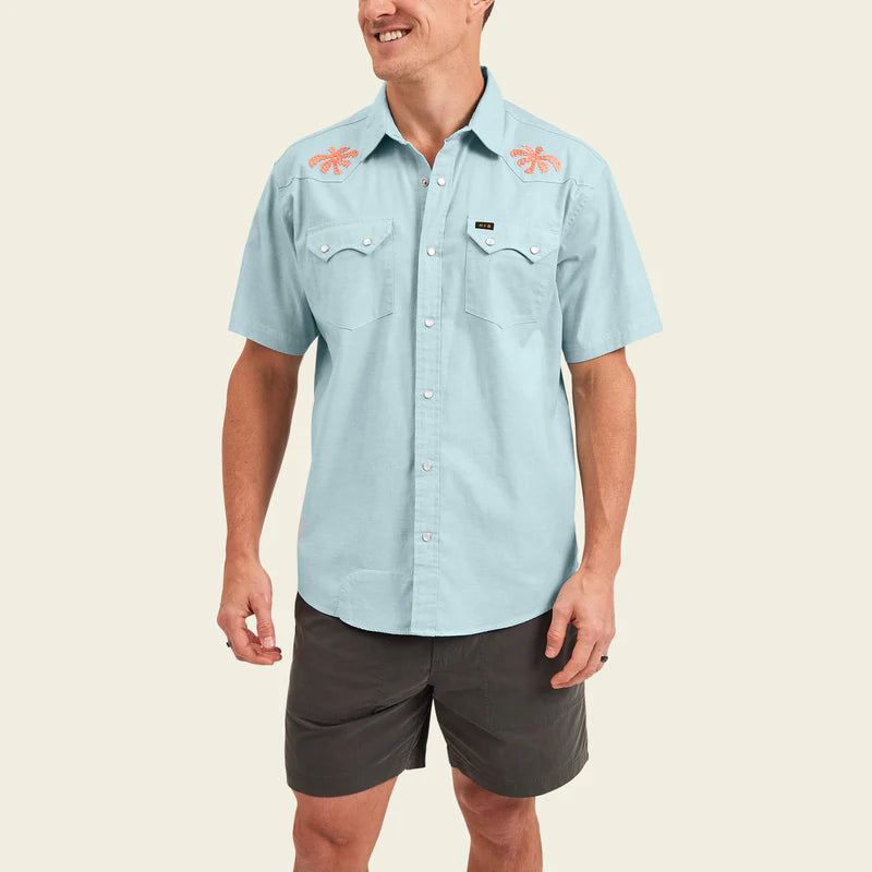 Howler Bros Crosscut Deluxe Short-Sleeve Fronds: Nile Blue