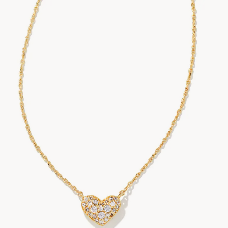 Ari Pave Heart Necklace Gold