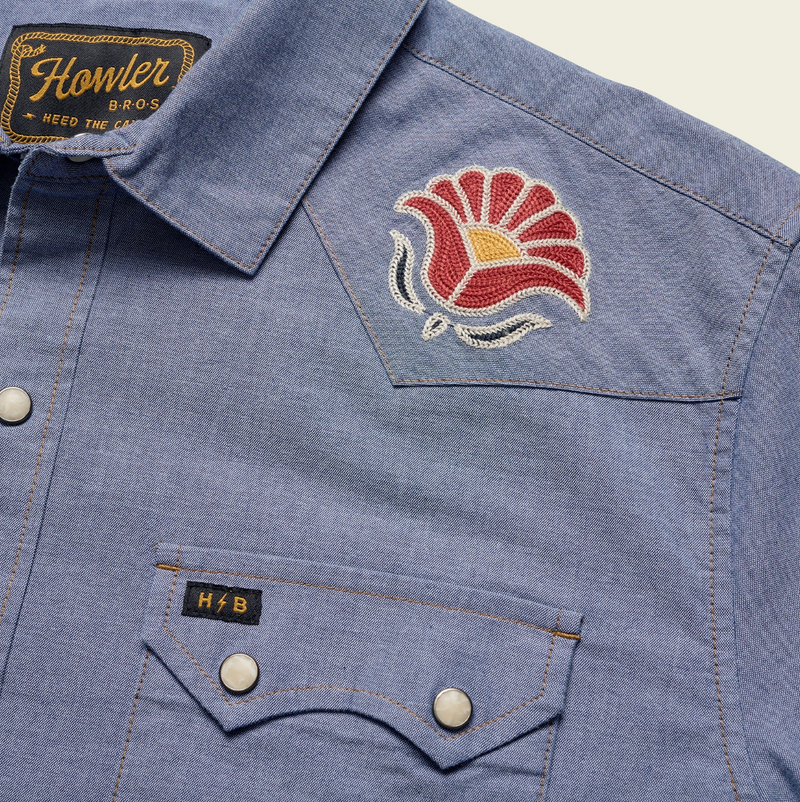 Howler Crosscut Deluxe Snapshirt Fresh Blooms