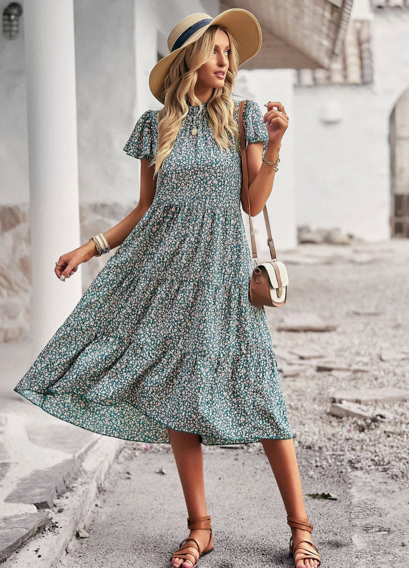 Bohemian Casual Waist-Length Dress