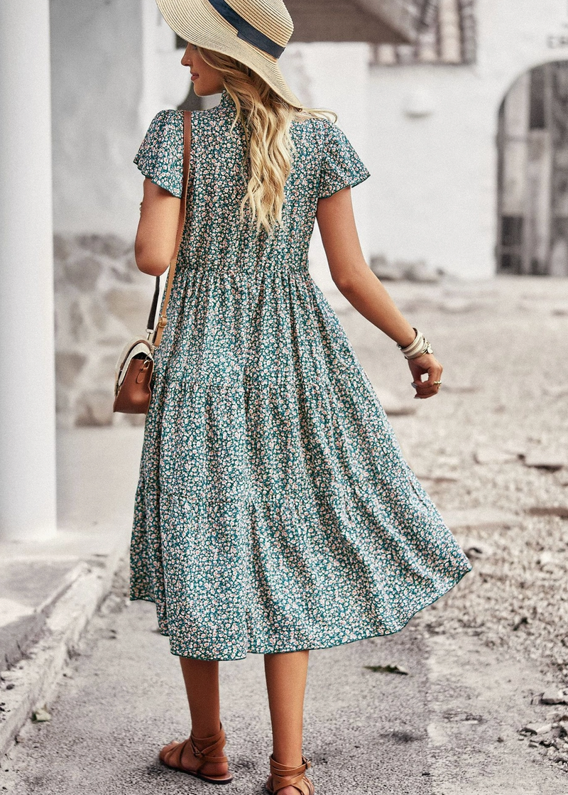 Bohemian Casual Waist-Length Dress