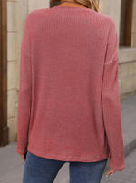 Long Sleeve T-Shirt with Knit Stripes