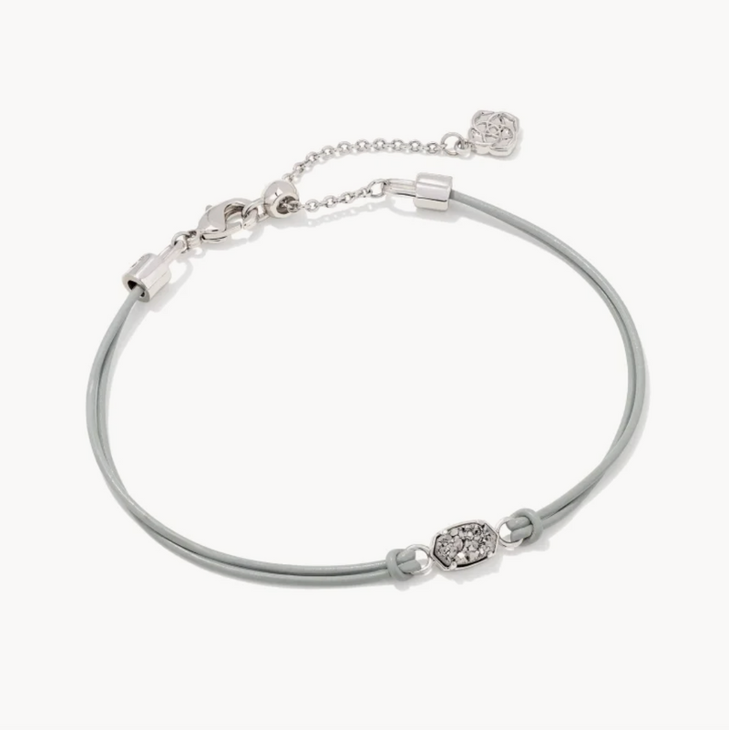 Emilie Silver Corded Bracelet in Platinum Drusy