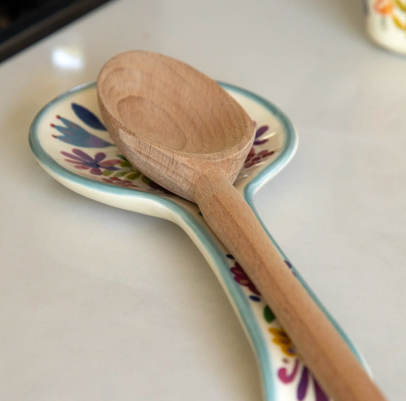 Ceramic Spoon Rest - Folk Flower