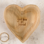 Wooden Heart Trinket Jewelry Dish