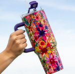 Mega 40oz Tumbler - Bright Floral Garden