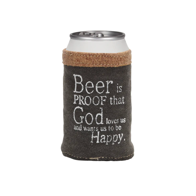 Black Denim Beer Can Holder