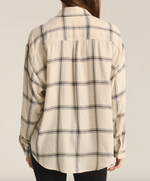 Z Supply River Plaid Button Up - Sea Salt