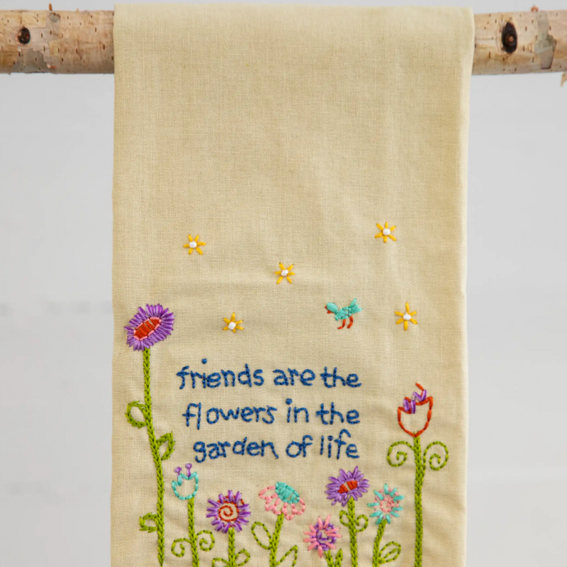 Natural Life Friends Are Flowers Tea Towel