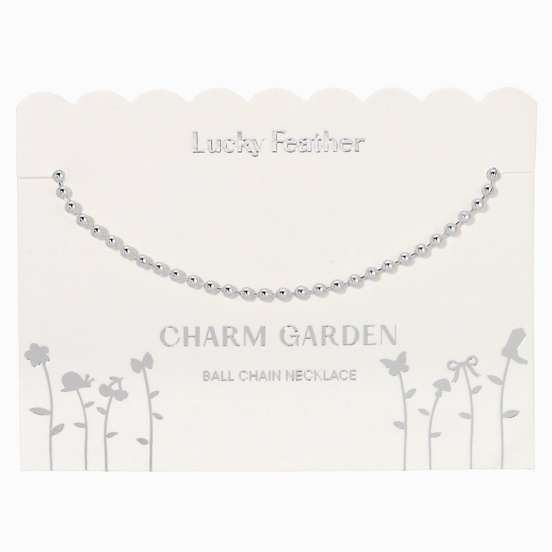 Lucky Feather Ball Chain Necklace