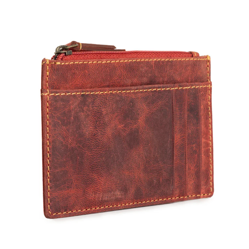 Western Fork Credit Card Holder in Red Russet