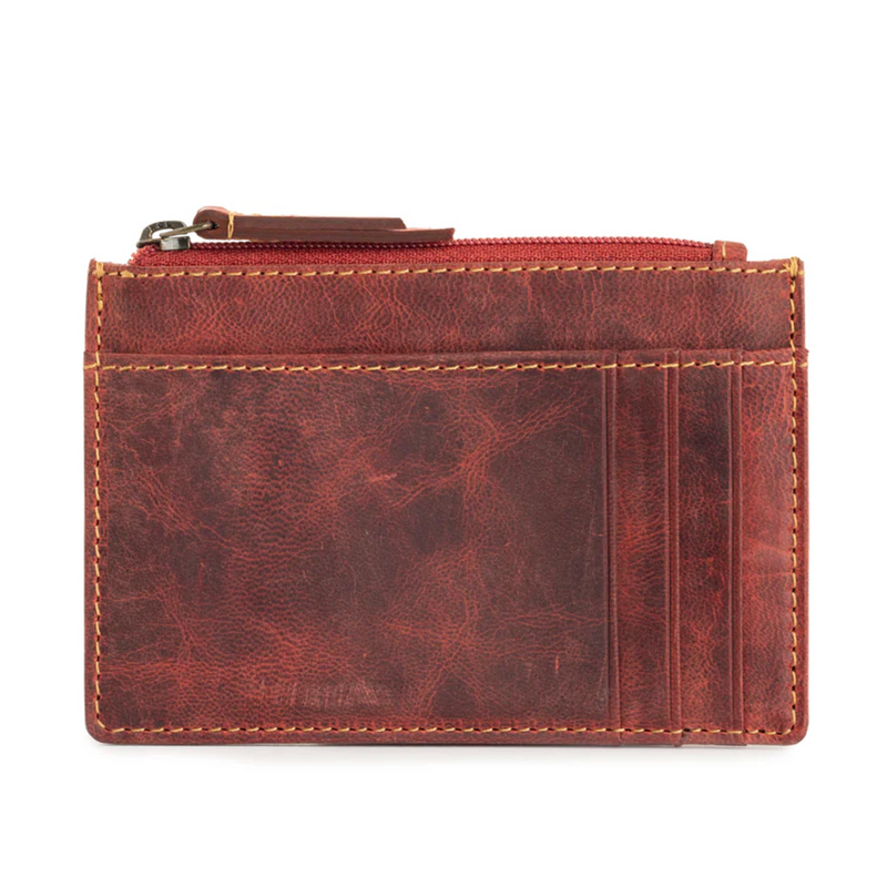 Western Fork Credit Card Holder in Red Russet