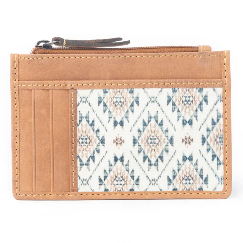 Desert Diamond Credit Card Holder In White and Brown