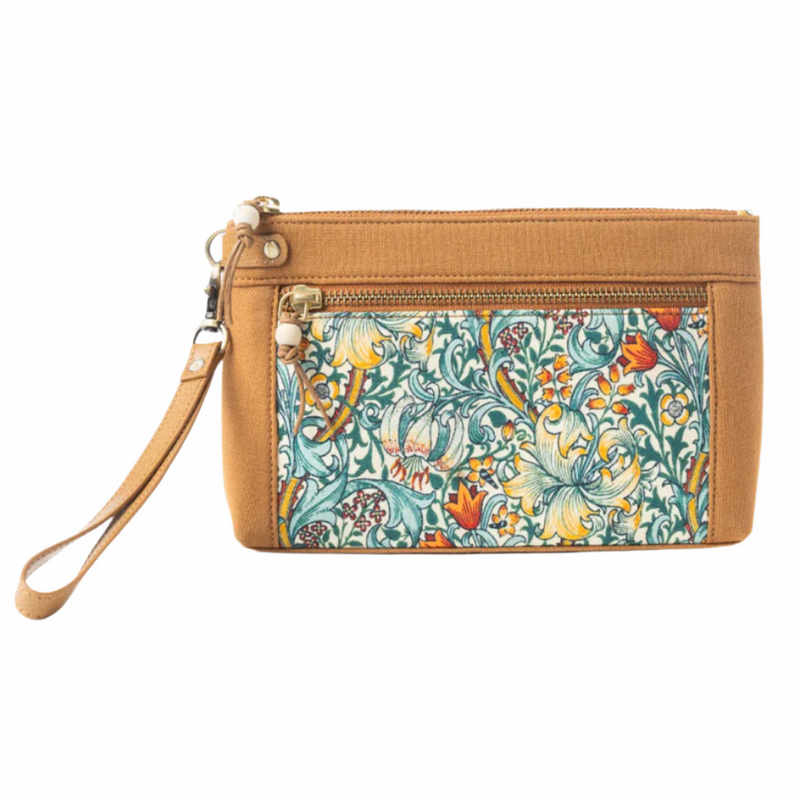 Secret Garden Clutch Bag In Camel