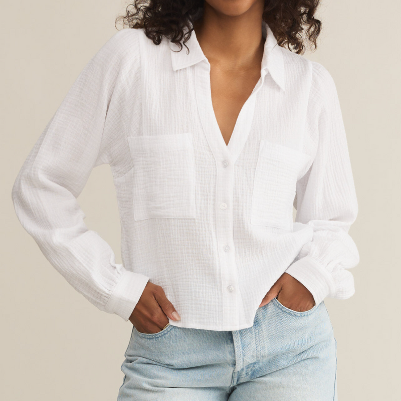 Campo Button Up Gauze Top