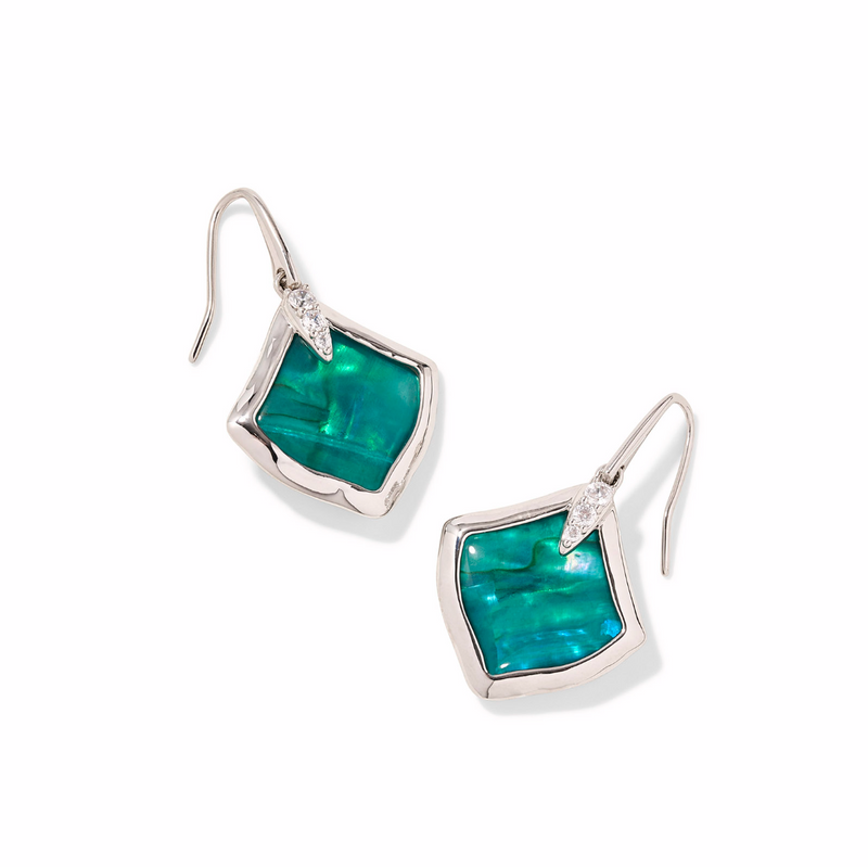 Kendra Scott Joelle Drop Earring - Silver Bright Aqua Illusion