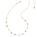 Sierra Star Crystal Strand Necklace - Red, White & Blue