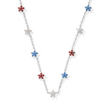 Sierra Star Crystal Strand Necklace - Red, White & Blue