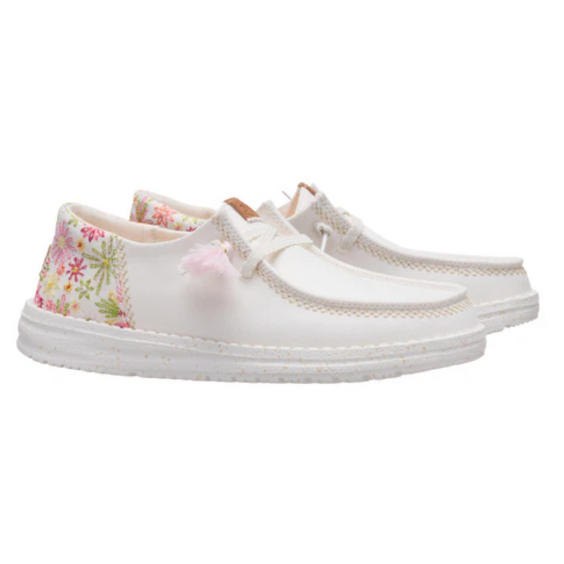 Hey Dude Wendy Funk Embroidered Floral Ivory