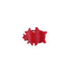 Red star-shaped object on a white background