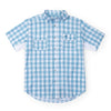 Blue and white checkered shirt on a white background
