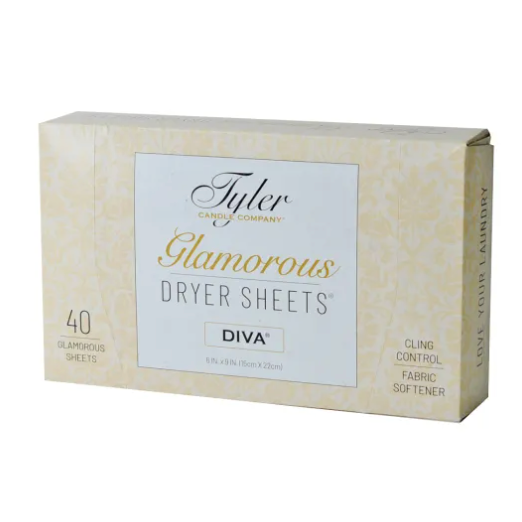 a box of dryer sheets in diva scent