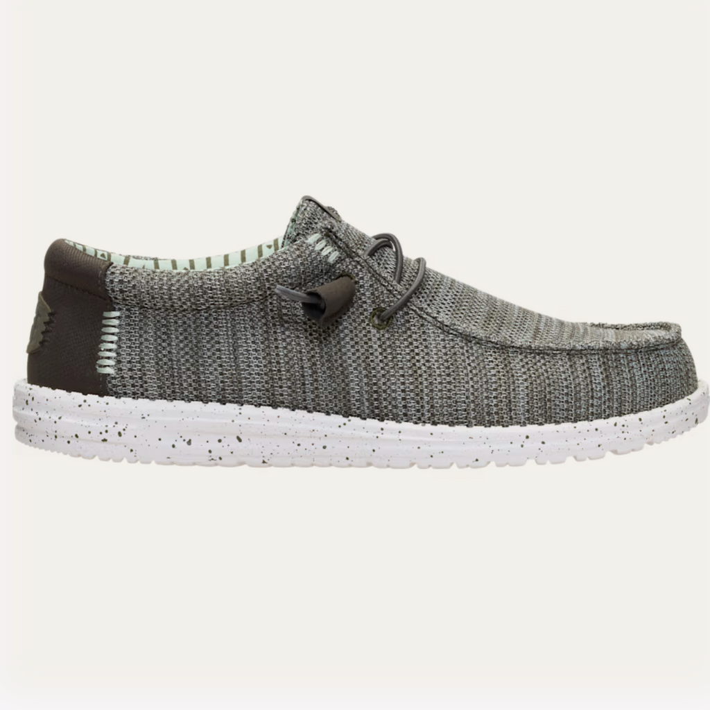 Grey Green Mesh Shoe on a light background
