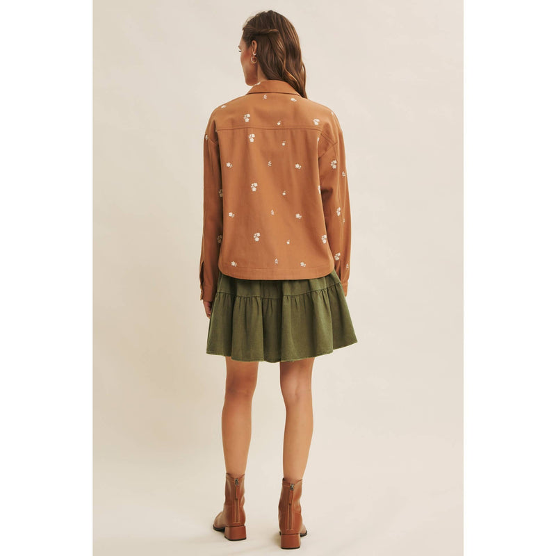 Embroydery Cotton Twill Utility Jacket