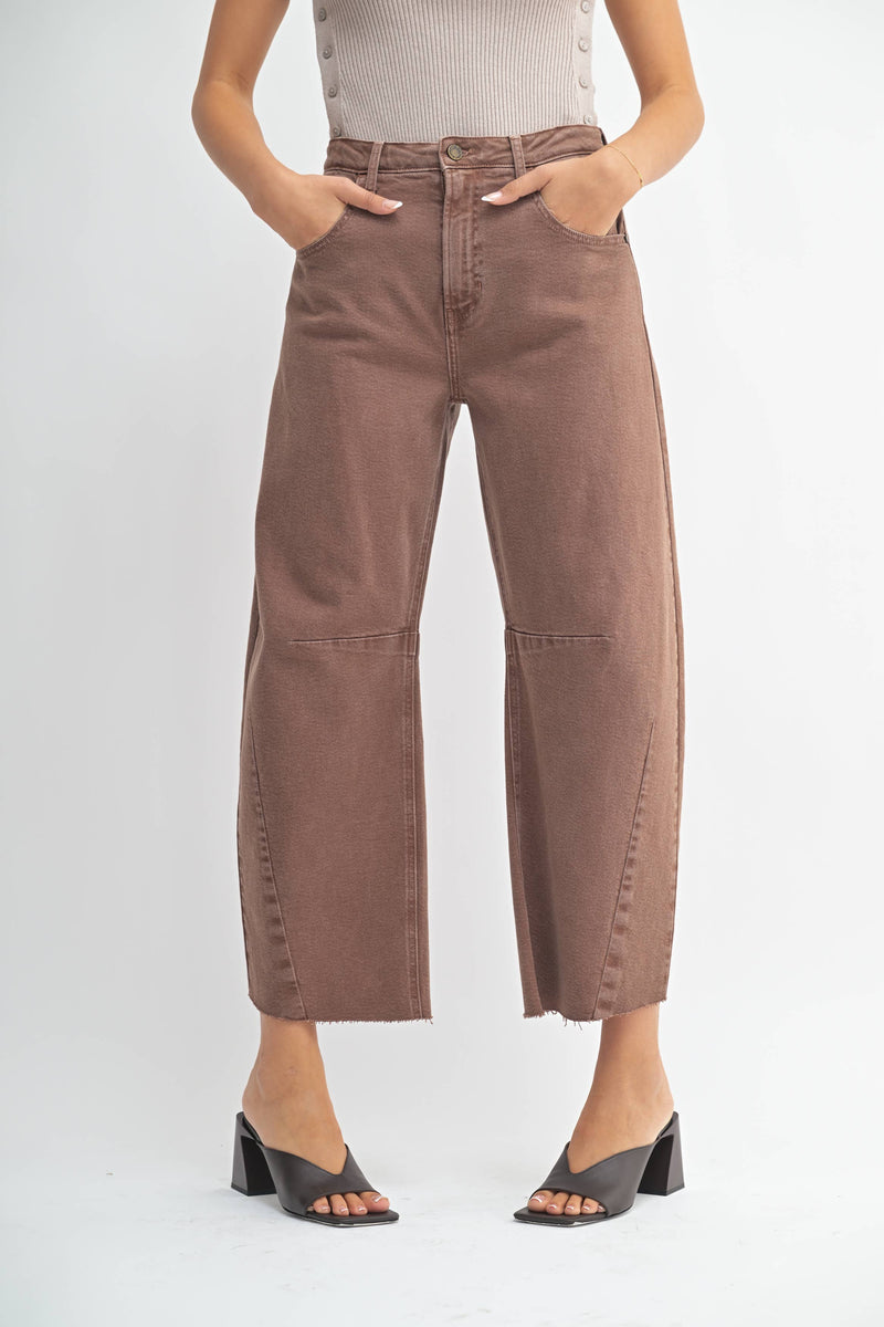 Barrel Jean w/ Seams - Espresso
