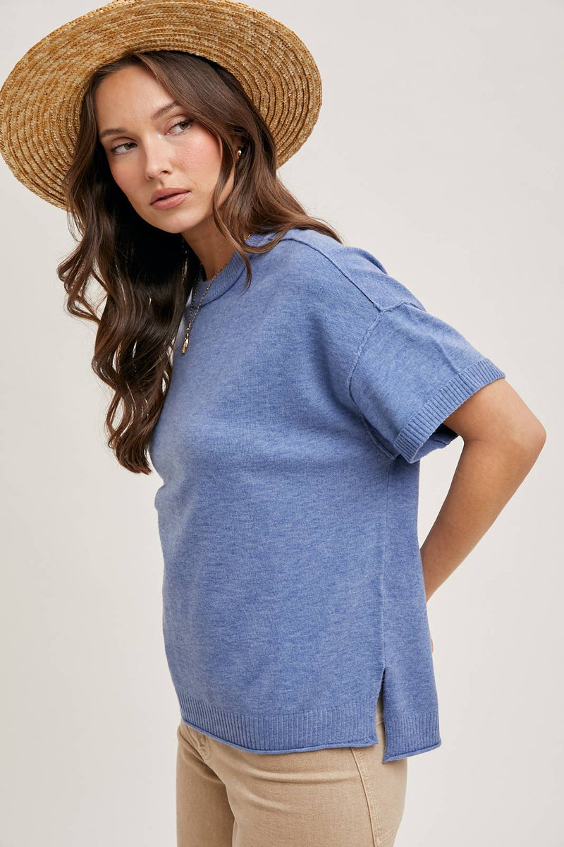 Crew Neck Knit T-Shirt