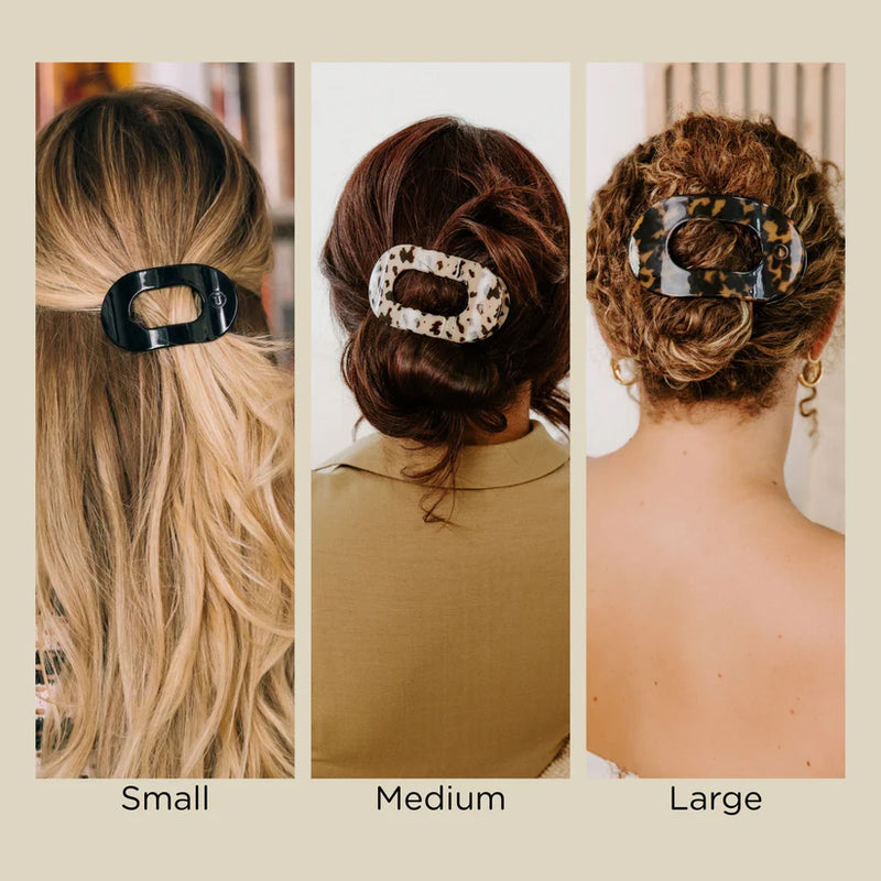 Flat Round Hair Clip | Truly Taupe Quilted