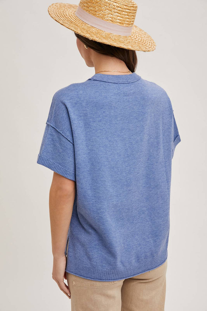 Crew Neck Knit T-Shirt