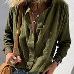 Crinkle Gauze Long Sleeve Shirt