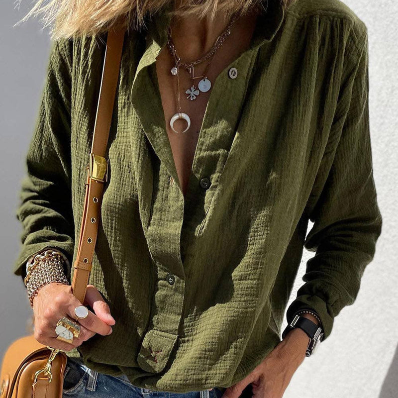 Crinkle Gauze Long Sleeve Shirt