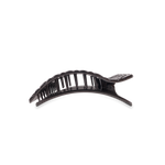 Flat Rectangle Hair Clip | Jet Black Quilted
