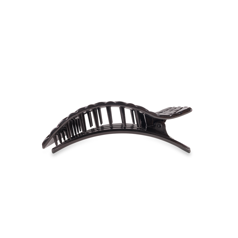 Flat Rectangle Hair Clip | Jet Black Quilted