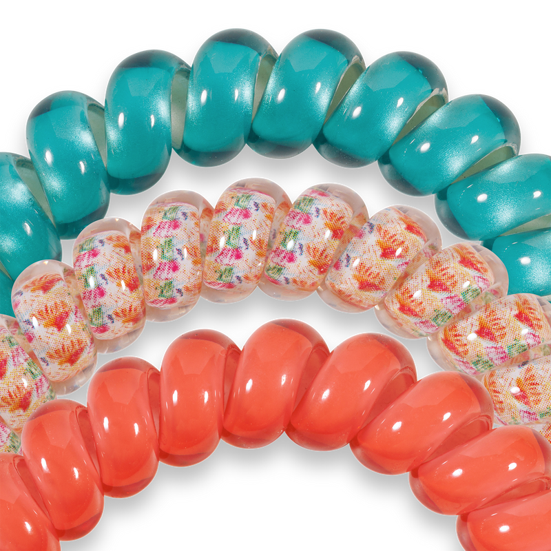 Spiral Hair Coils | Large | Coral Craze Hair Ties