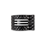 Flat Rectangle Hair Clip | Jet Black Quilted