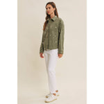 Embroydery Cotton Twill Utility Jacket