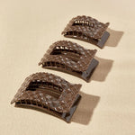 Flat Rectangle Hair Clip | Truly Taupe Quilted